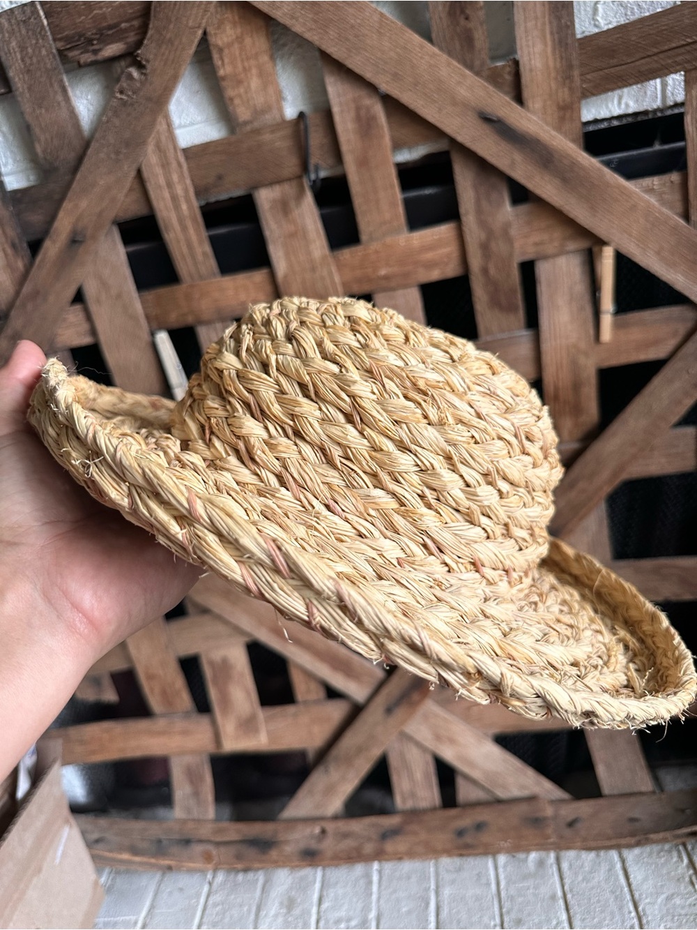 Handcrafted straw hat made in Awendaw, S.C. Vintage